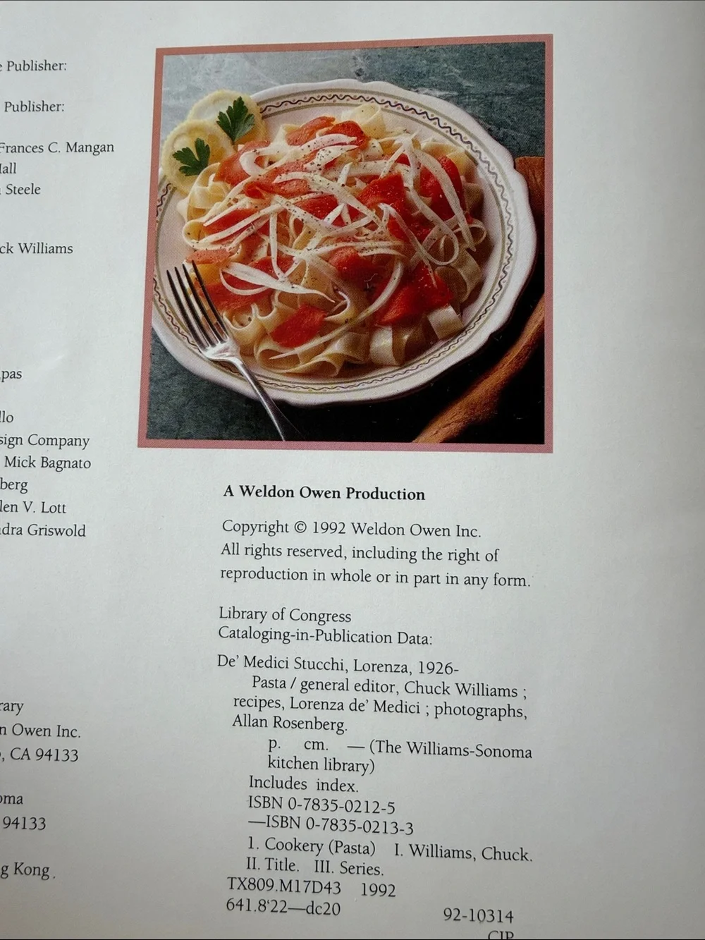 3 Vintage Williams Sonoma Kitchen Library Cookbooks - Pasta Pizza Mediterranean